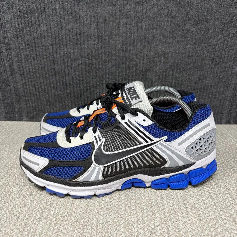Nike Zoom Vomero 5 White Racer Blue Black Running Shoes Mens 9.5 CI1694-100